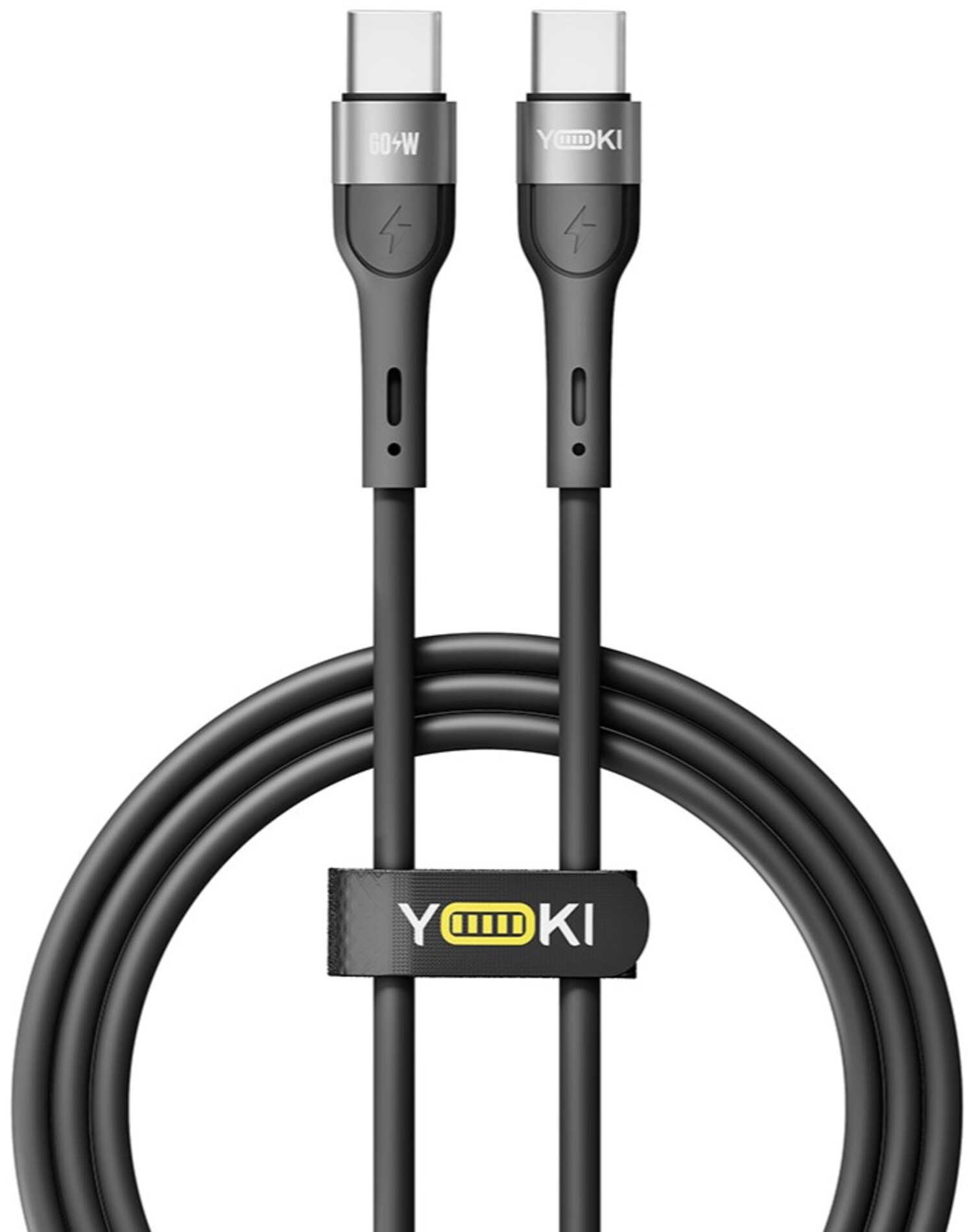 Кабель синхронизации данных YOKI EXTRA Type-C to Type-C 60W 1.2m Black (YK-EX11)