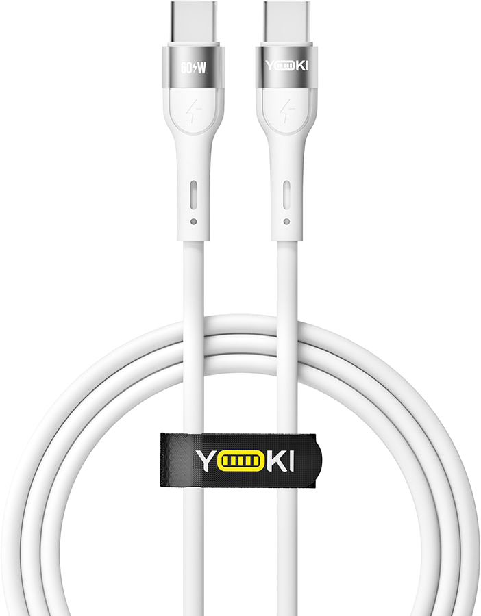 Кабель YOKI EXTRA Type-C to Type-C 60W 1.2m White (YK-EX11)