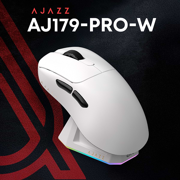 Фото - Миша бездротова ігрова Ajazz AJ179PRO -3 Mod-White-Pixart 3395-8K (AJ179-PRO-W)