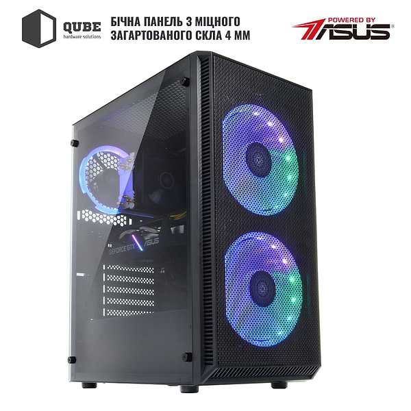 Фото - Системний блок QUBE QB i3 12100F RX 560 4GB 84 (i312100FRX5604GB84)