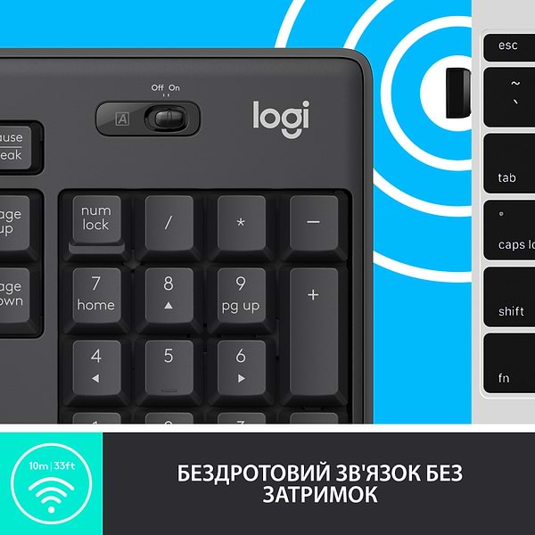 Фото - Клавіатура + миша бездротова Logitech MK295 Silent UA Graphite (920-009800)