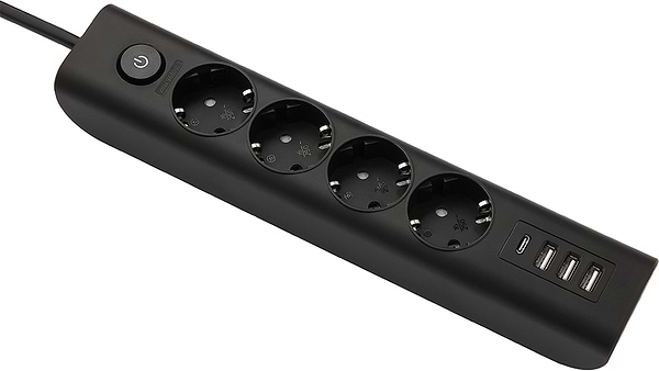 Фото - Мережевий фільтр Ultra PB70431 (4 роз., 3 USB, 1 Type-C, 2,5м) Чорний