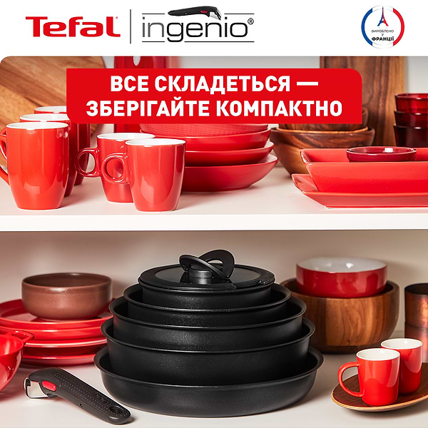 Фото - Набір посуду зі знімною ручкою Tefal L3979153 Ingenio Eco Resist 13 пр