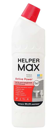 Купити Засіб для чищення унітазу Helper Max Активна сила Active Power 1 л (4820183972972) - Фото 1 Засіб для чищення унітазу Helper Max Активна сила Active Power 1 л (4820183972972) - Фото 1
