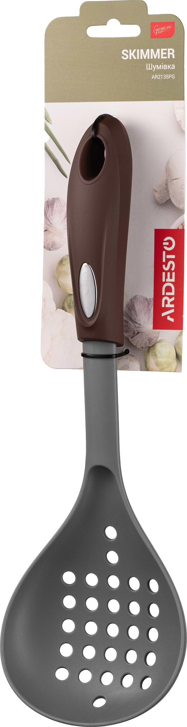 Фото - Шумовка Ardesto Gemini 32 см Gray/Brown (AR2135PG)