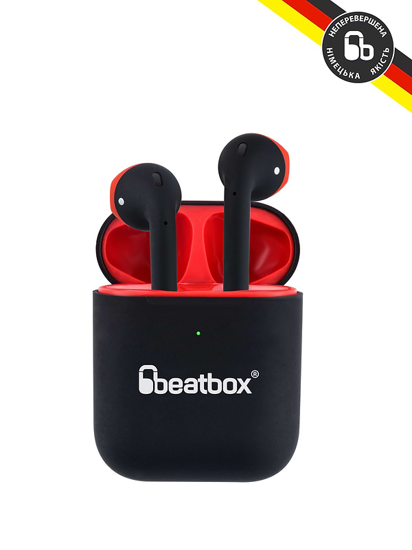 Фото - Навушники вкладиші бездротові TWS BeatBox PODS AIR 2 Wireless charging black-red (bbpair2wcbr)