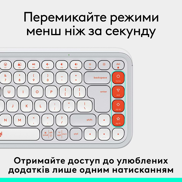 Фото - Клавиатура беспроводная Logitech POP Icon Keys Off White (920-013072)