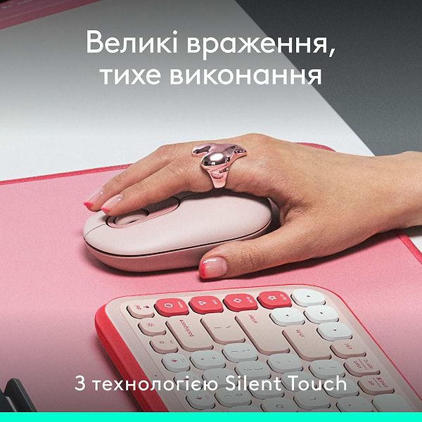 Фото - Миша бездротова Logitech POP Mouse with emoji Rose (910-007413)