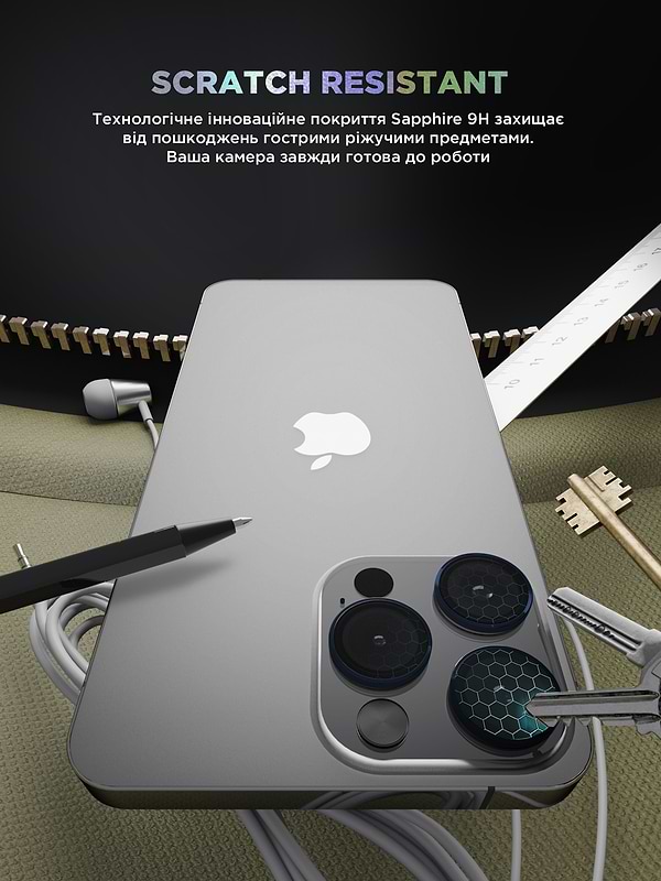 Фото - Захисне скло для смартфону Armorstandart для камери Supreme Black Icon for iPhone 15 Pro/15 Pro Max Blue Titanium (ARM76594)