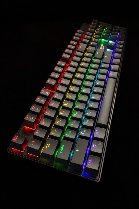 Фото - Клавіатура дротова ігрова Canyon Deimos GK-4 Rainbow LED ENG/UKR Black (CND-SKB4-US)