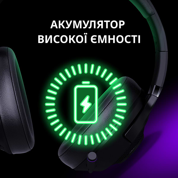 Фото - Гарнітура бездротова ігрова Lorgar Noah 702 Black (LRG-GHS702)