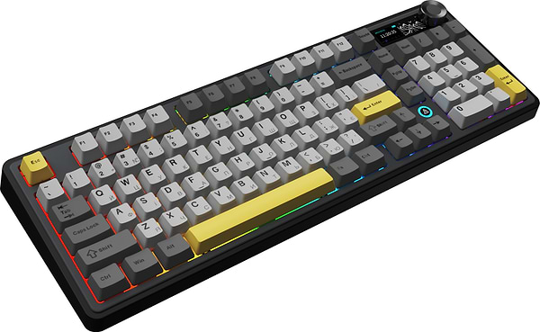 Фото - Клавиатура беспроводная игровая Ajazz AK980 V2 Gift Switch V2 Black Gray Yellow (AK980-V2-G-BGY)