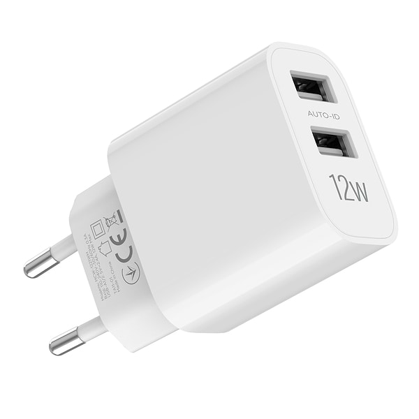 Фото - Мережевий зарядний пристрій MAKE 12W 2xUSB-A White (MCW-1221WH)