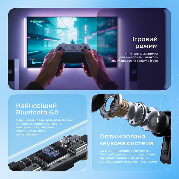 Фото - Наушники вкладыши беспроводные TWS Proove NoLimit TWS with Hybrid ANC Black/gray (TWNL0001AP13)