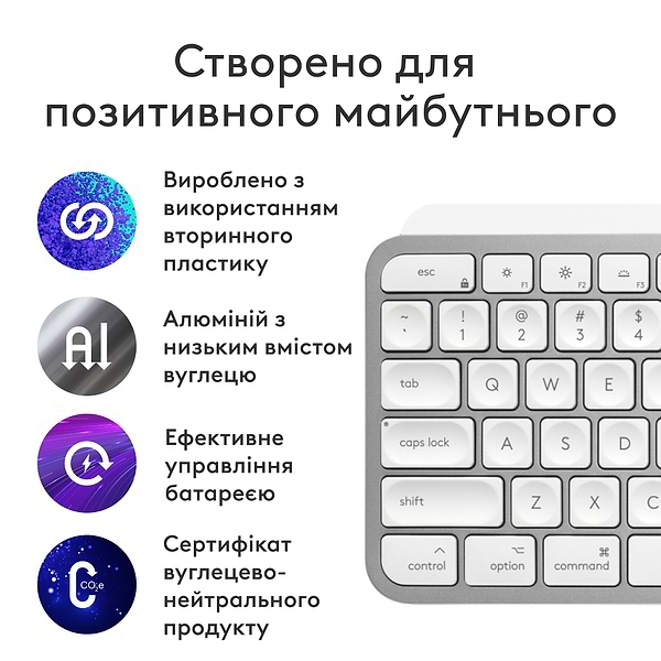 Фото - Клавиатура беспроводная Logitech MX Keys S for Mac Pale Grey (920-011638)