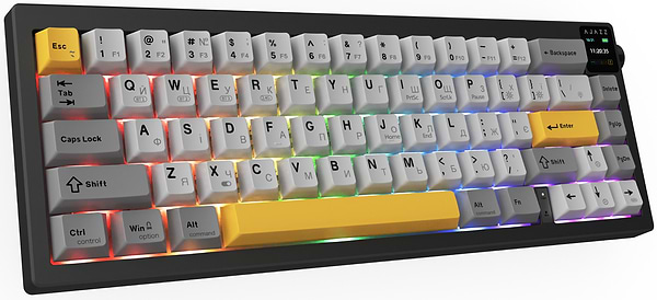 Фото - Клавіатура бездротова ігрова Ajazz AK650 Flying Fish Switch Black RGB With Screen (AK650-FF-BGY)