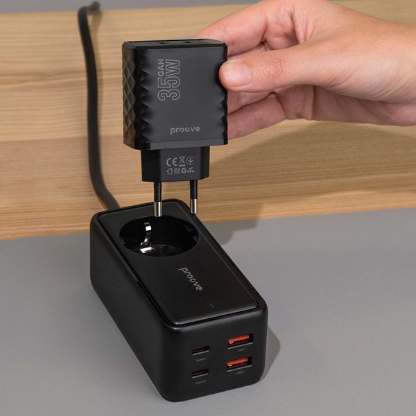 Фото - Мережевий фільтр Proove Power Strip Homester PD-03 1AC 65W 2 Type-C + 2USB Black (479280001)