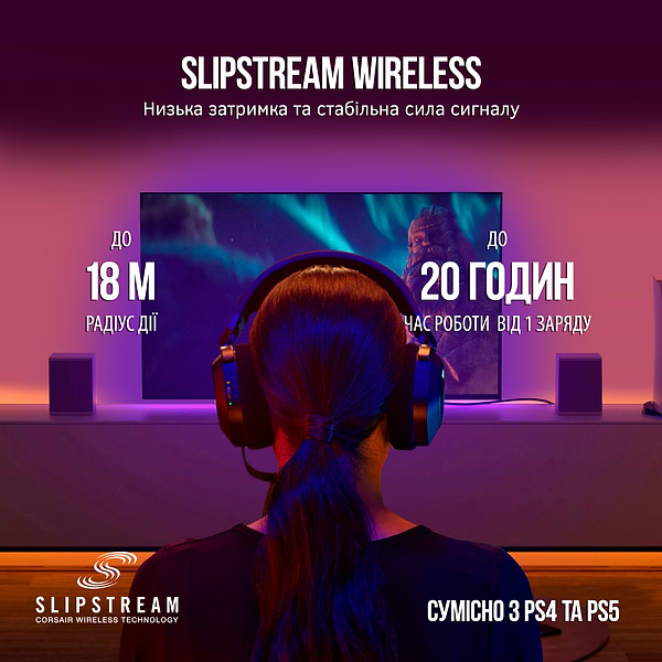 Фото - Гарнитура беспроводная игровая Corsair HS80 RGB Wireless Headset, Carbon (CA-9011235-EU)