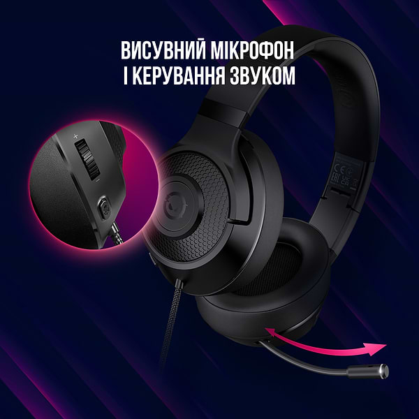 Фото - Гарнітура дротова ігрова Lorgar Noah 101 Gaming 3.5mm Black (LRG-GHS101B)