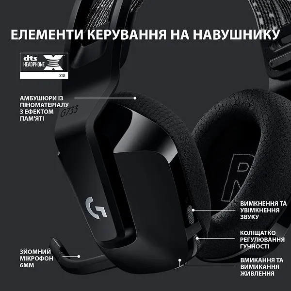 Фото - Гарнитура беспроводная игровая Logitech G733 Black (981-000864)