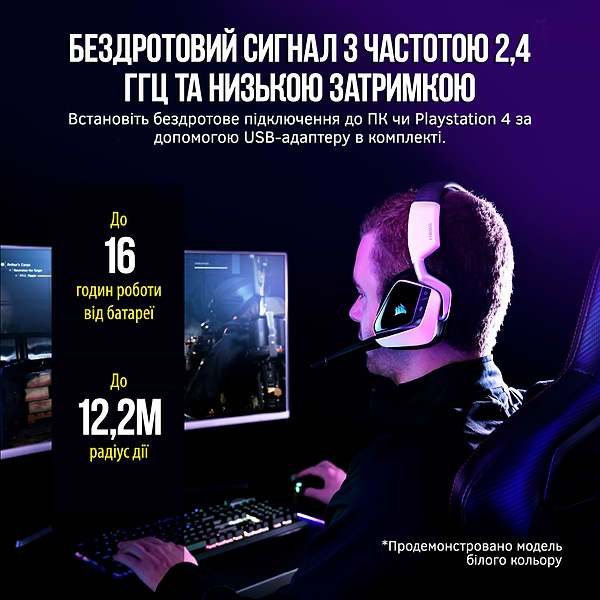 Фото - Гарнитура беспроводная игровая Corsair VOID RGB ELITE Wireless Headset, Carbon (CA-9011201-EU)