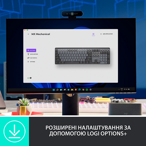 Фото - Клавіатура бездротова Logitech MX Mechanical Wireless Graphite Clicky (920-010759)