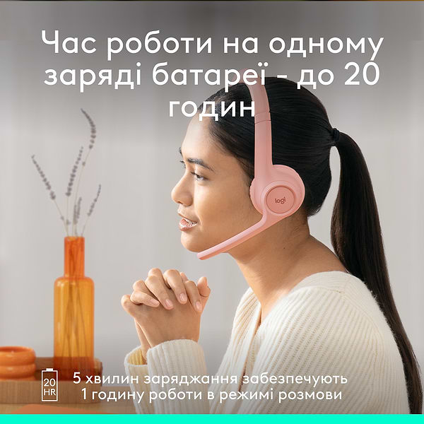 Фото - Гарнітура бездротова Logitech Zone 300 Bluetooth Rose (981-001412)
