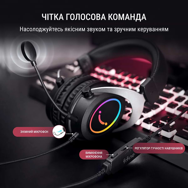 Фото - Гарнітура дротова ігрова Fifine H3 Black