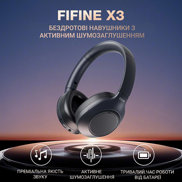 Фото - Гарнітура бездротова Fifine X3 Wireless Black