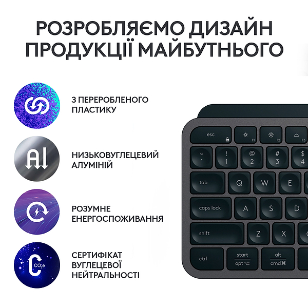Фото - Клавиатура беспроводная Logitech MX Keys S Plus Wireless Graphite (920-011589)