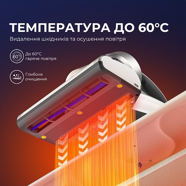 Фото - Пилосос ручний дезінфікуючий JIMMY з УФ-лампою для ліжка (JV35)