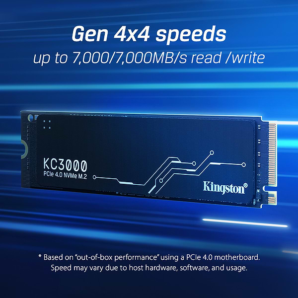Фото - SSD-накопитель внутренний Kingston KC3000 4096GB M.2 2280 PCIe 4.0 x4 NVMe 3D TLC (SKC3000D/4096G)