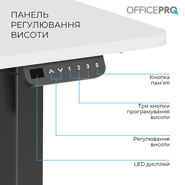 Фото - Стіл комп'ютерний OfficePro ODE1260WB White/Black