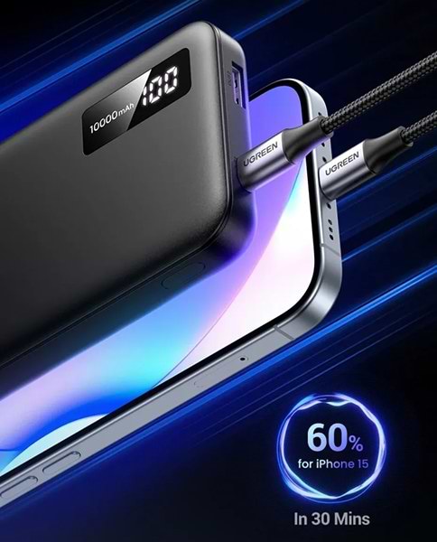 Фото - Батарея мобильная UGREEN PB311 10000mAh 20W Two-way FC Black