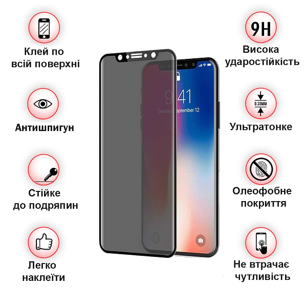 Фото - Захисне скло для смартфону BeCover Anti-spying for Samsung Galaxy M10 SM-M105 Black (703918)