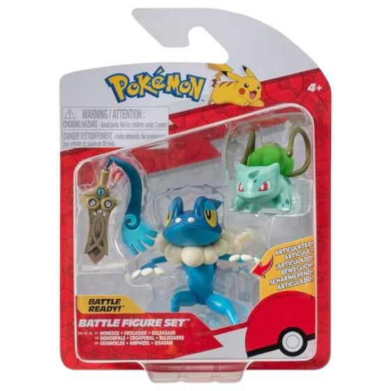 Набор игровых фигурок Pokemon W19 - ХОНЭДЖ. БУЛЬБАЗАВР, ФРОГАДИР (PKW3599)