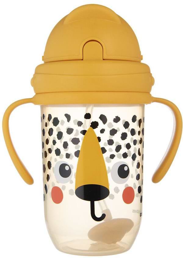 Фото - Поїльник-непроливайка дитячий Canpol babies з трубочкою і обтяжувачем270 мл BabiesBoo - гепард (56/617_ora)