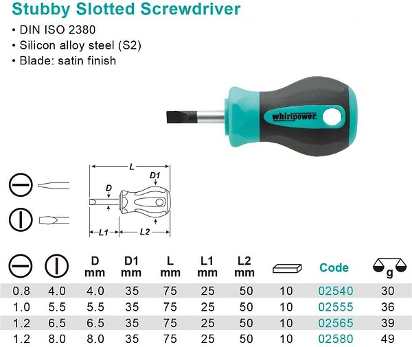 Фото - Викрутка Whirlpower SL6,5х25 мм (1711-7-02565)