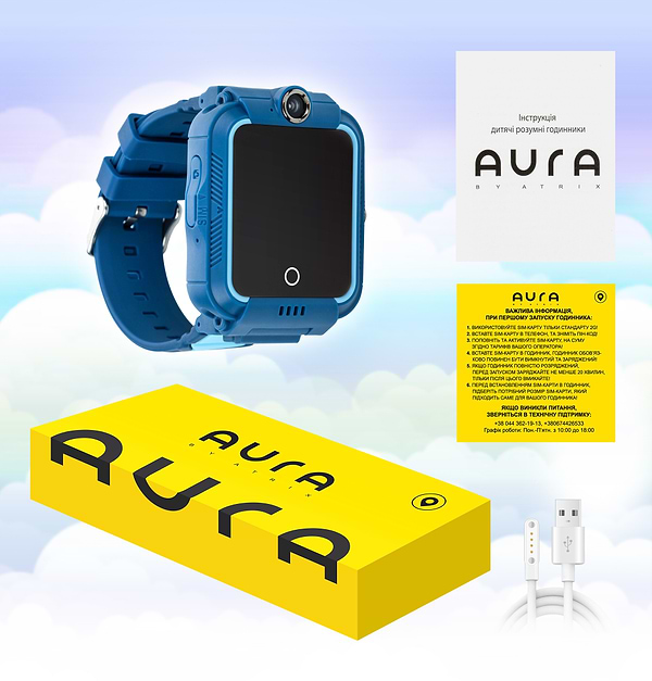 Фото - Дитячий годинник Aura A400 4G Tracker/WIFI Blue (AUR-A400-BL)