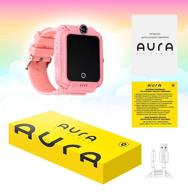 Фото - Дитячий годинник Aura A400 4G Tracker/WIFI Pink (AUR-A400-P)