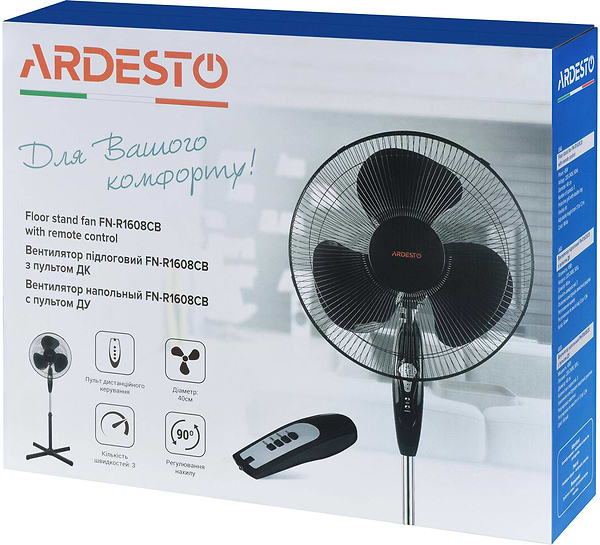 Фото - Вентилятор підлоговий Ardesto FN-R1608CB Black c ПДУ