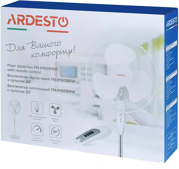 Фото - Вентилятор напольный Ardesto FN-R1608RW White с ПДУ