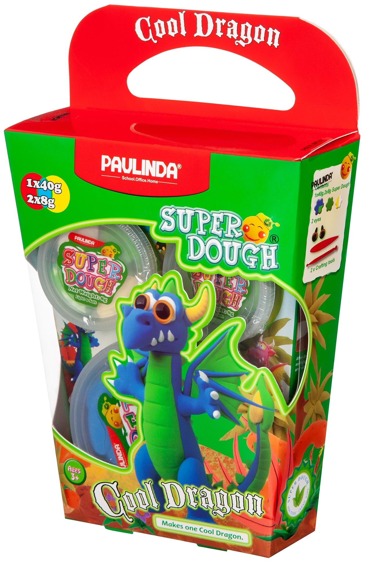 Маса для ліплення Paulinda Super Dough Cool Dragon Дракон Синій (PL-081378-16) - Фото 1