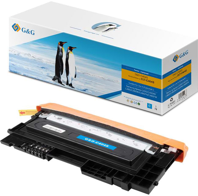 Картридж для лазерных принтеров/МФУ G&G для Samsung C430/C430W,C480/C480W/ C480FN Cyan (G&G-C404S) - Фото 1