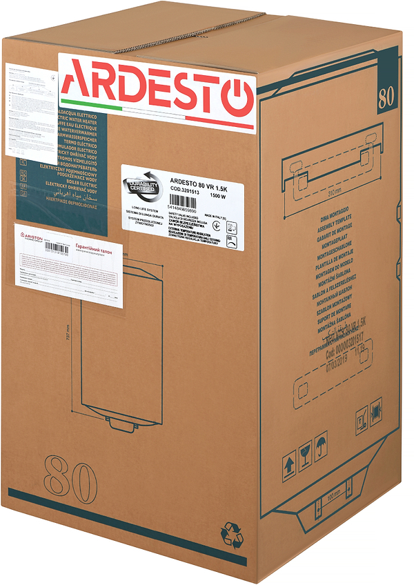Фото - Водонагрівач Ardesto NEU NTS 80 V 1.5K EU2