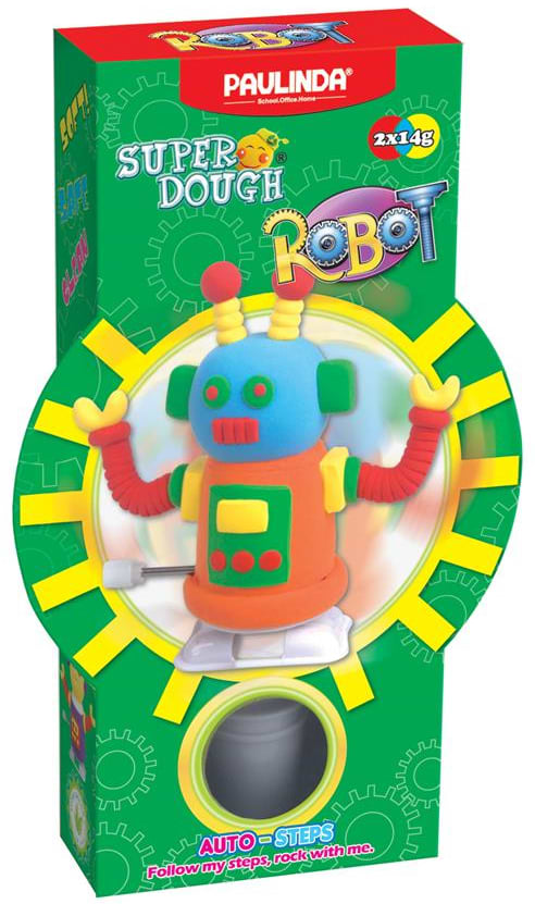 Маса для ліплення Paulinda Super Dough Robot з заводним механізмом Помаранчевий (PL-081178-3) - Фото 1