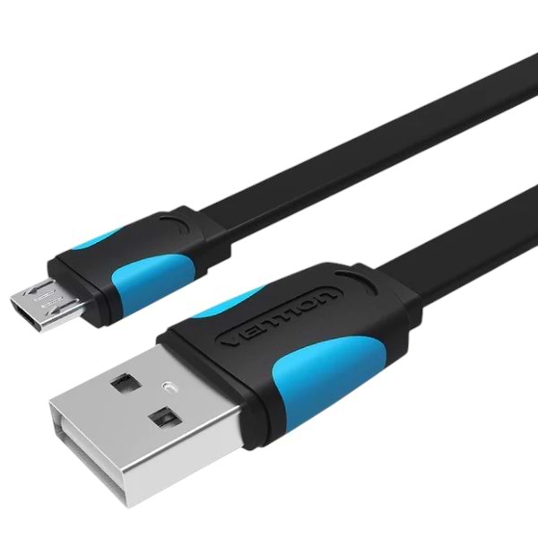 Кабель синхронізації даних Vention USB 2.0 AM-micro BM 0.5м Black (VAS-A08-B050) - Фото 1