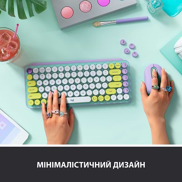 Фото - Клавиатура беспроводная Logitech POP Keys Wireless Mechanical Keyboard With Emoji Keys Daydream Mint (920-010736)
