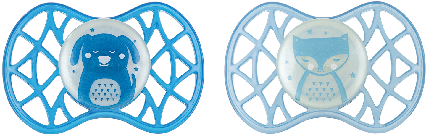 Симметричная пустышка Nuvita Air55 Explorer 6m+ (собачка,лис) 2 шт. (NV7087GM)