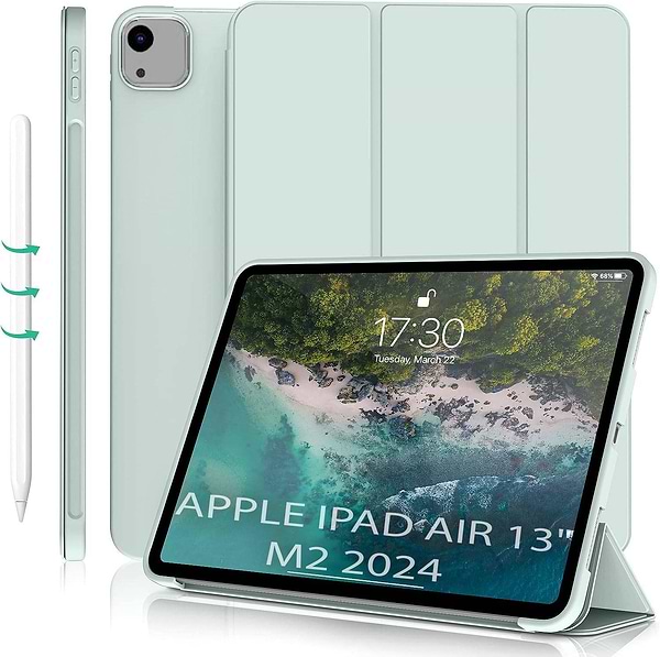 Фото - Чохол для планшета Becover Tri Fold Soft TPU Silicone for Apple iPad Air 13" M2/M3 (2024/2025) Light Green (711742)